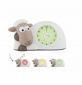 Réveil Veilleuse Sam l'Agneau marron signée Zazu Kids